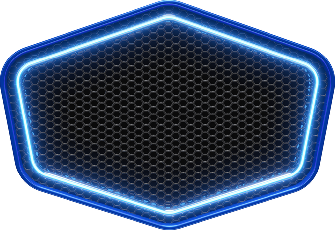 Frame with neon and grid 3d realistic render